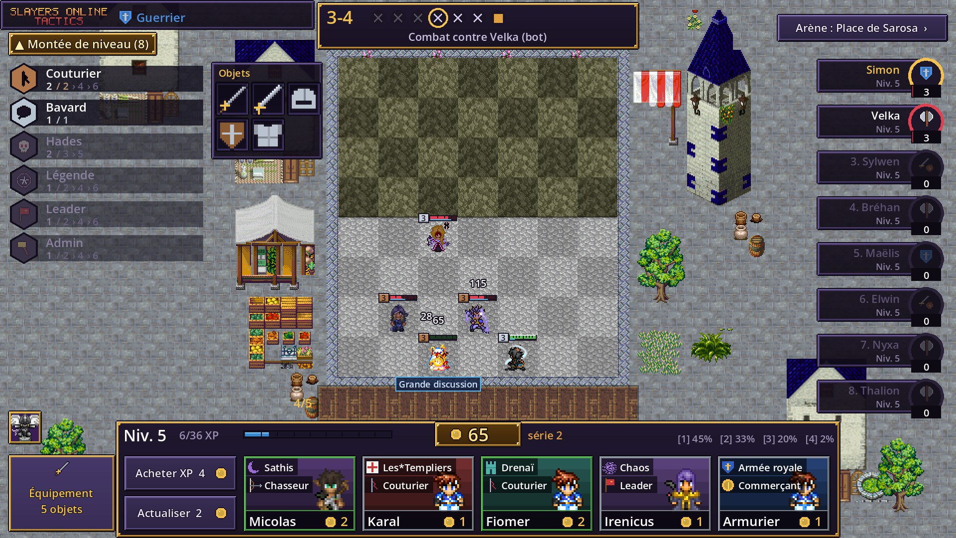 Une partie de Slayers Online Tactics